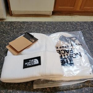 The North Face Ribbed White Knit Beanie